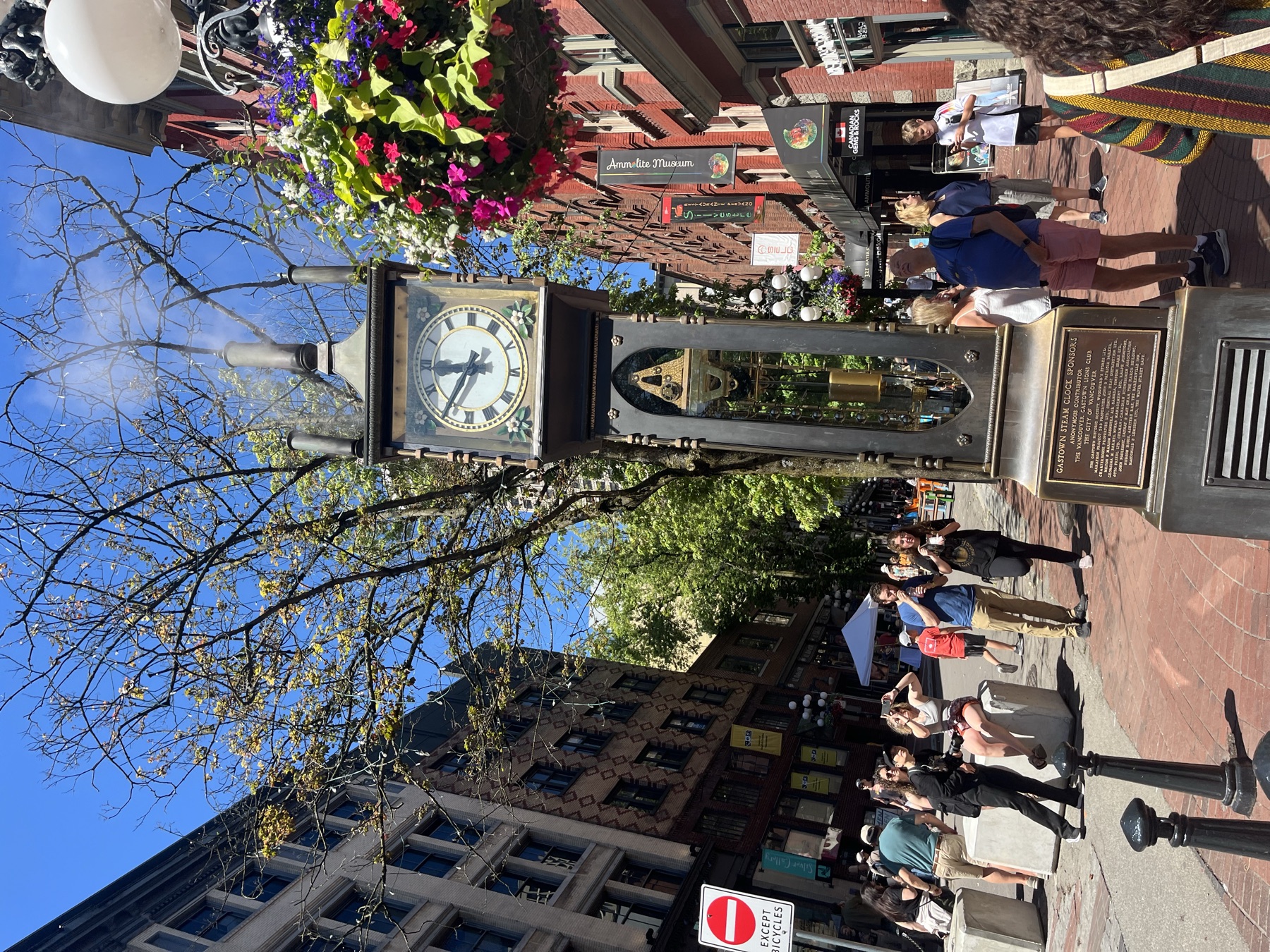 Steam rising from the Gastown Steam Clock on Water Street