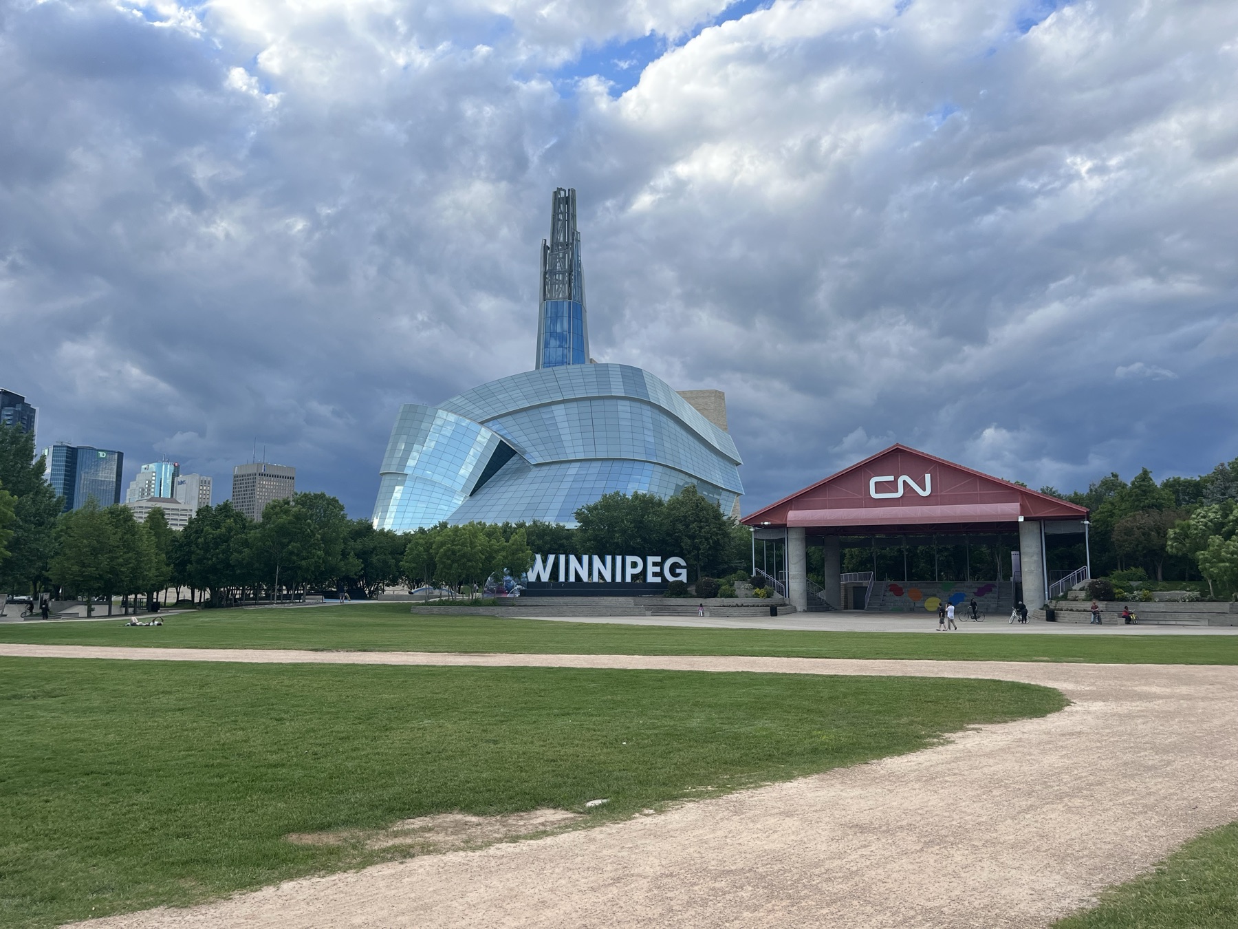 A dog exploring Winnipeg