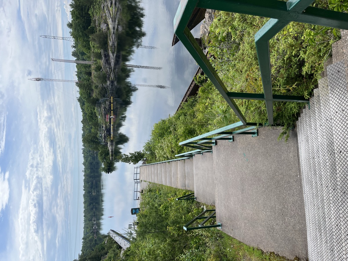 The water and railway tracks viewed from Big Chute