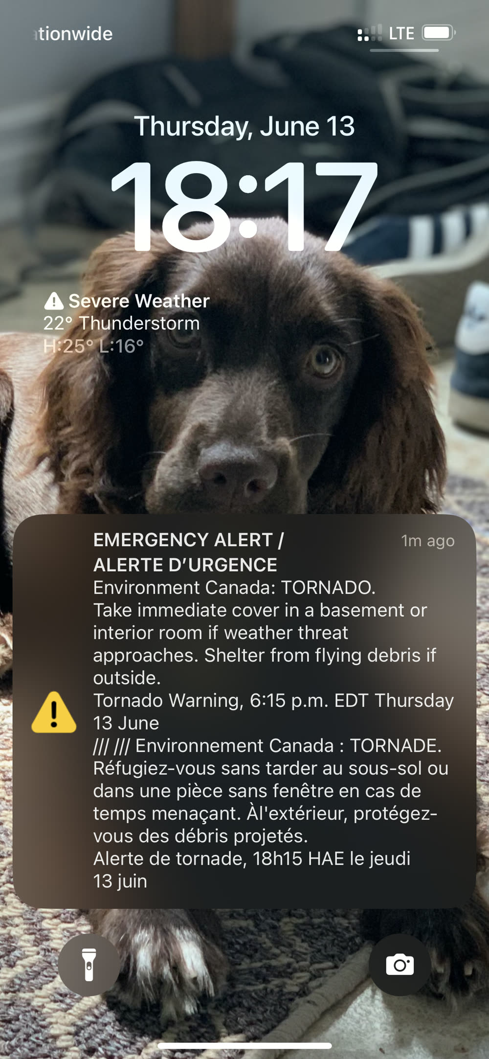 Emergency tornado warning received in Parry Sound on June 13, 2024