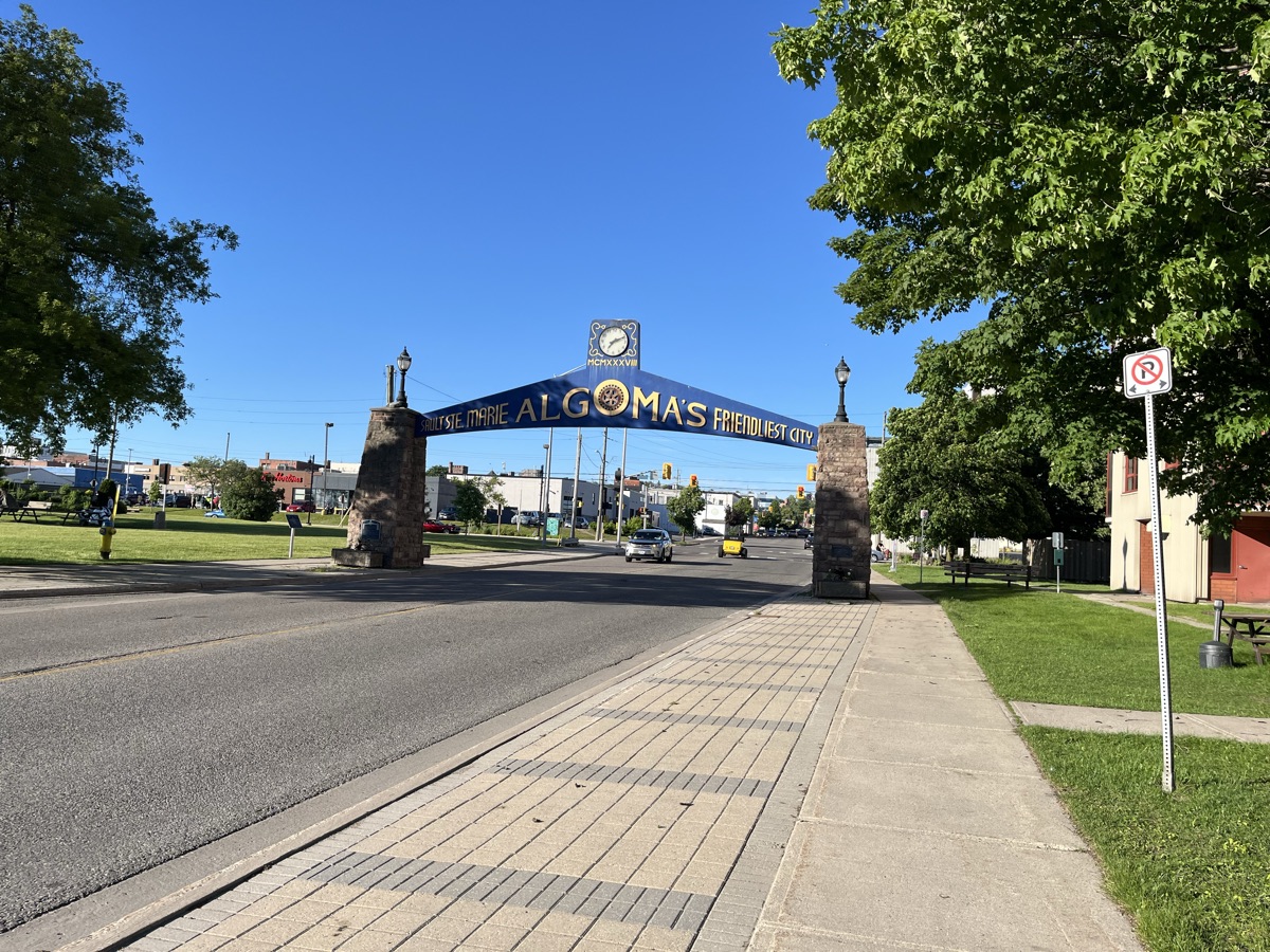 The Sault Ste. Marie Algoma's Friendliest City arch
