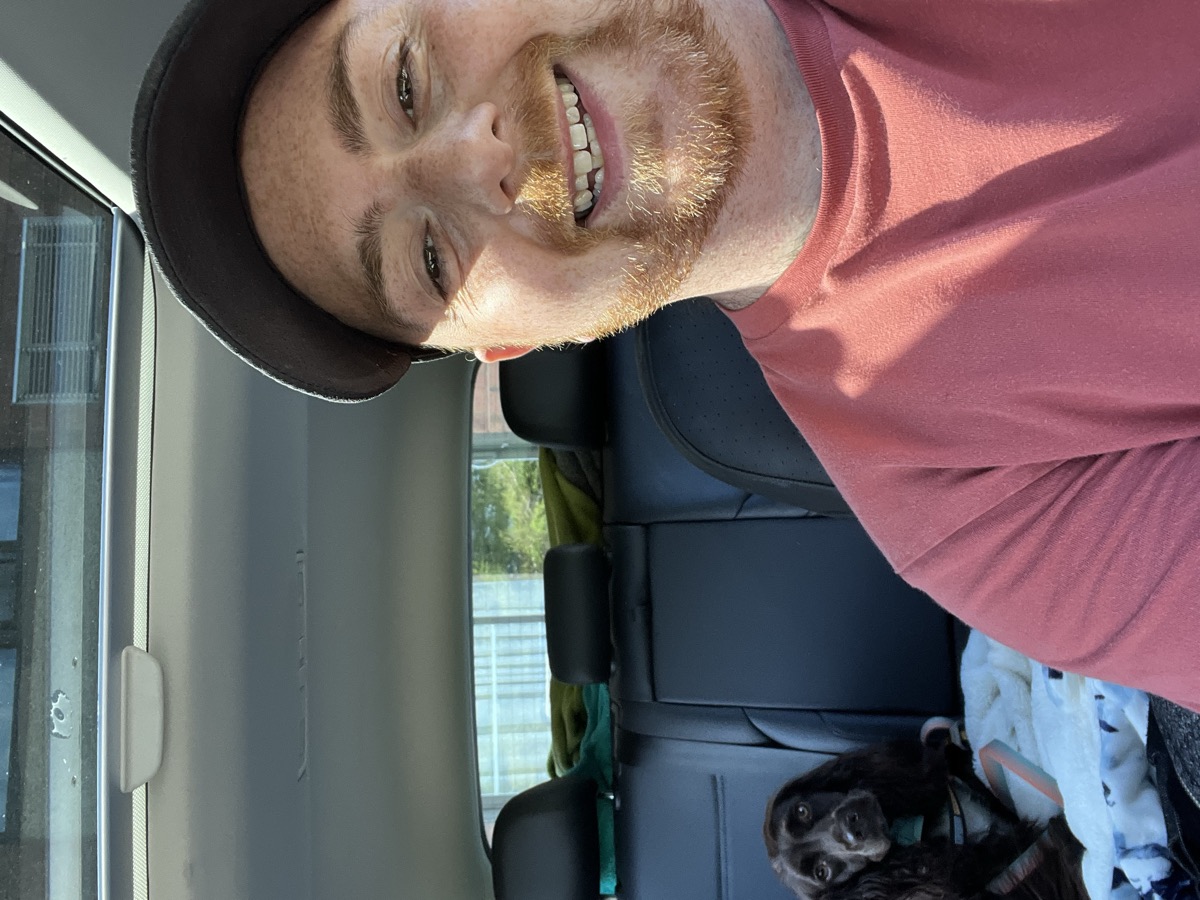 Shaun and Tilly setting off from Parry Sound in the Volkswagen Golf