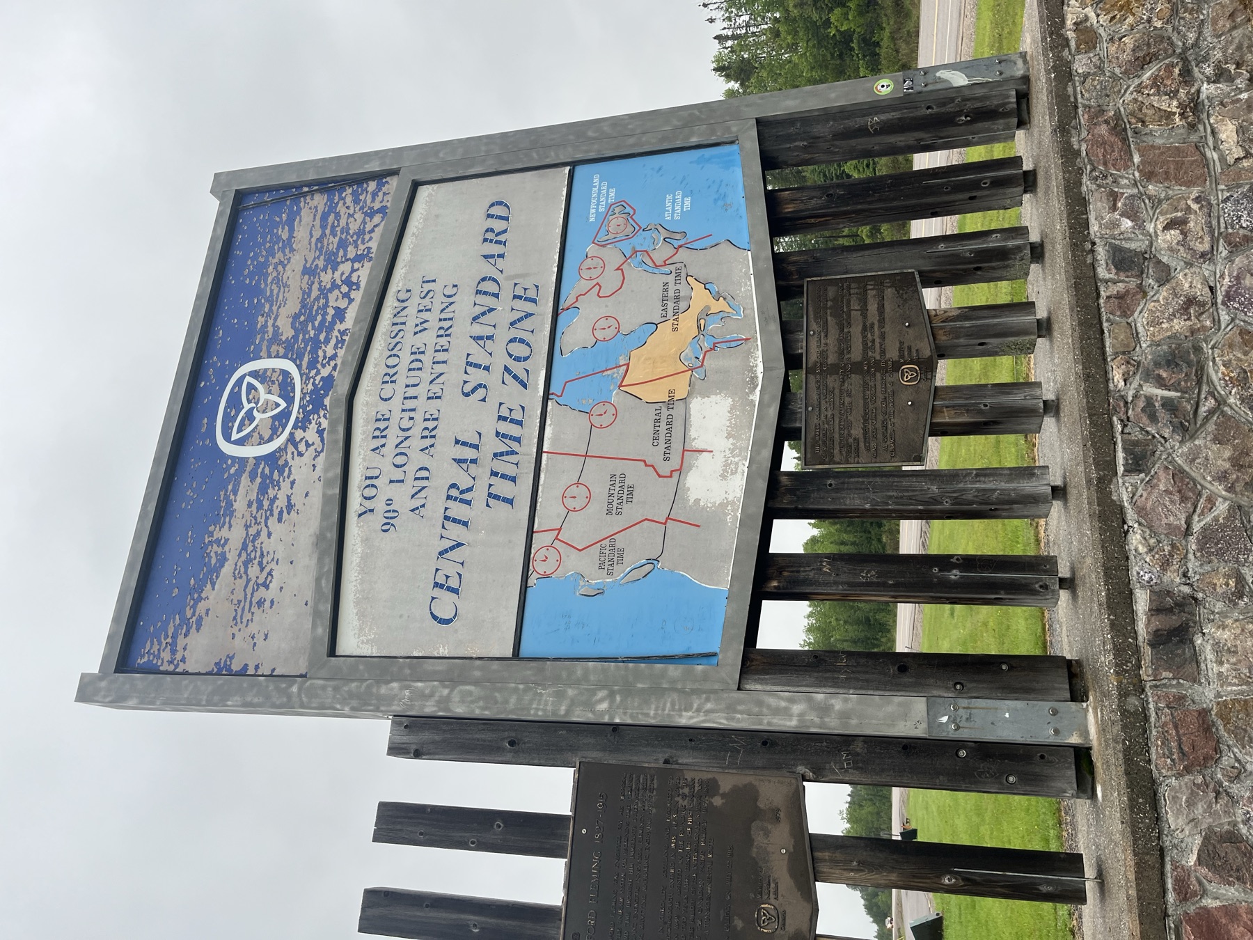 The Central Standard Time Zone sign beside the Trans-Canada Highway