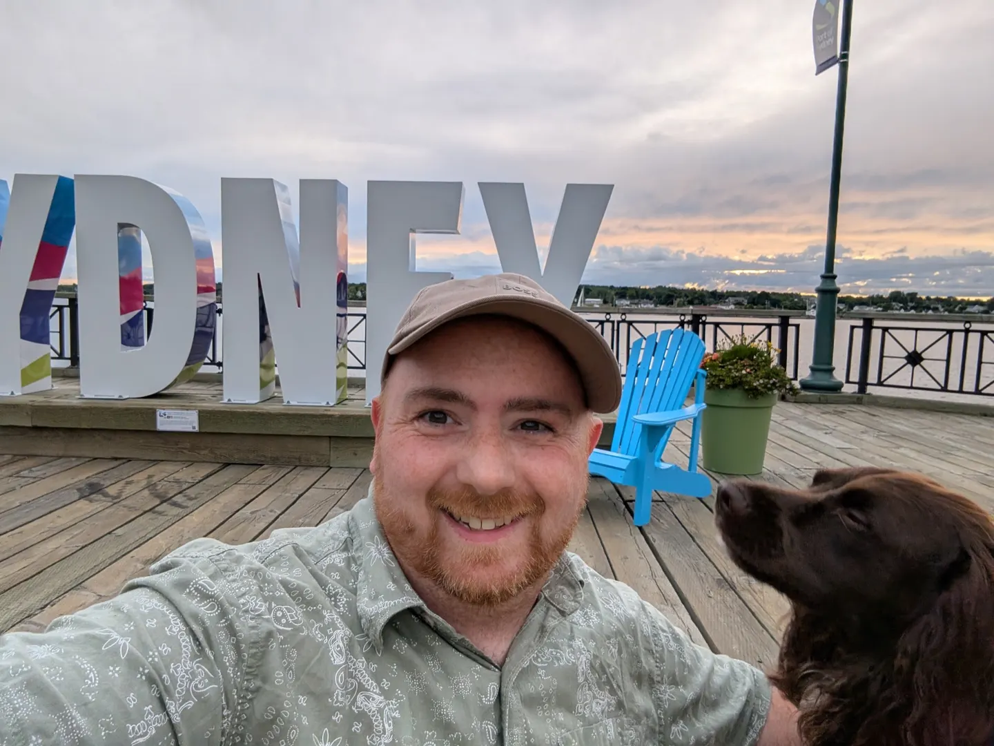 Shaun and Tilly together in front of the SYDNEY sign at sunset