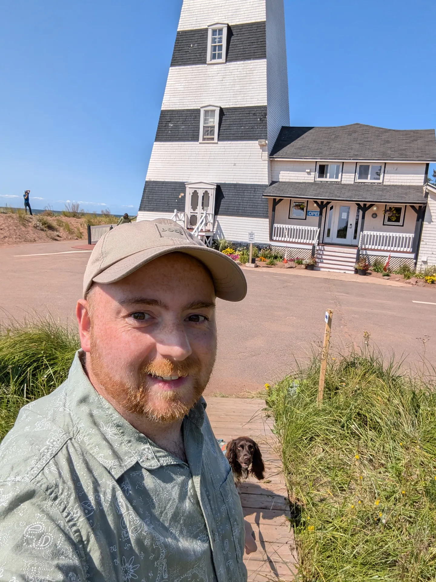 Shaun et Tilly au phare de West Point